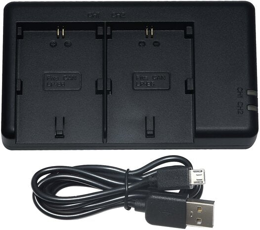 FB Dual USB Charger for canon LC-E6 (batteries not included)
