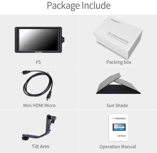 (4K) FEELWORLD F5 5 Inch DSLR On Camera Field Monitor