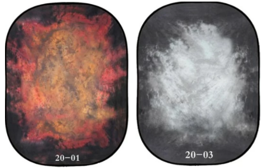 Nebula red & Cloudy grey 2 sided 150x200cm Folding Collapsible Backdrop