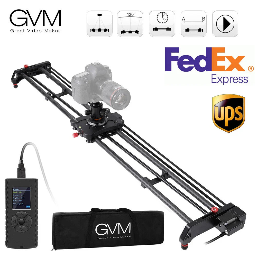 GVM 120cm Motorized Camera Slider Track Dolly for DSLR Camera & Camcorders