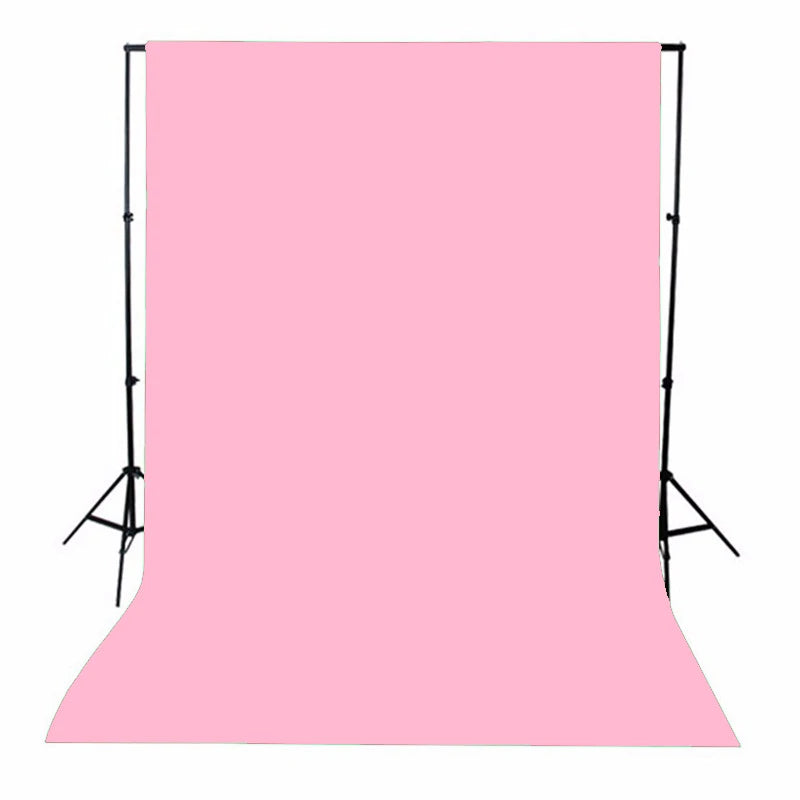 3X6M PVC Vinyl Studio Backdrop Pink with black backing and stands