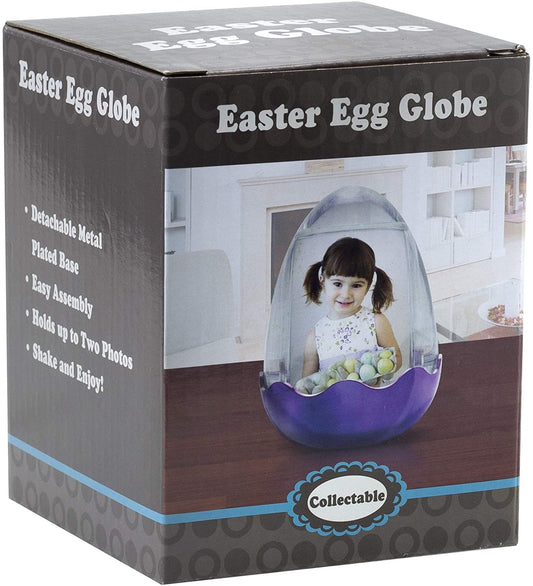 Snow Globe with LED Light & music (Purple) Easter egg shaped