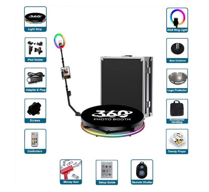 360 Rotating Selfie Photo Booth Machine 115cm