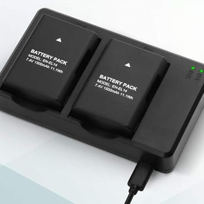 FB Dual USB  Charger for Nikon EN-EL14