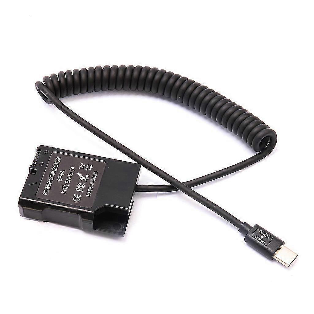 EN-EL14 Dummy Battery USB-C Coupler Adapter Dummy Battery Coupler with USB C-type