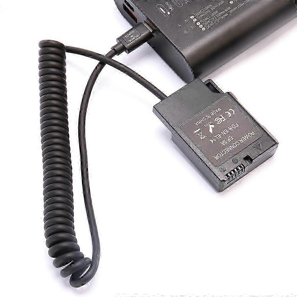 EN-EL14 Dummy Battery USB-C Coupler Adapter Dummy Battery Coupler with USB C-type