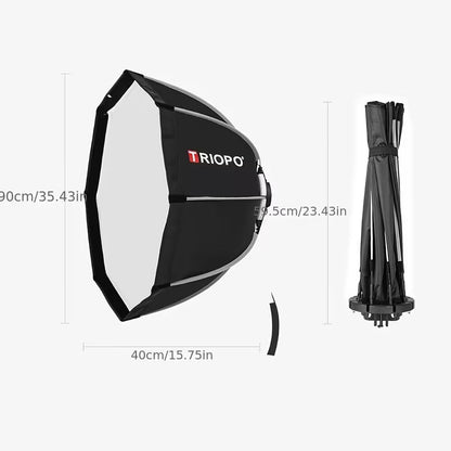 TRIOPO kX-90cm Speedlite Flash Octagon Parabolic Softbox Diffuser