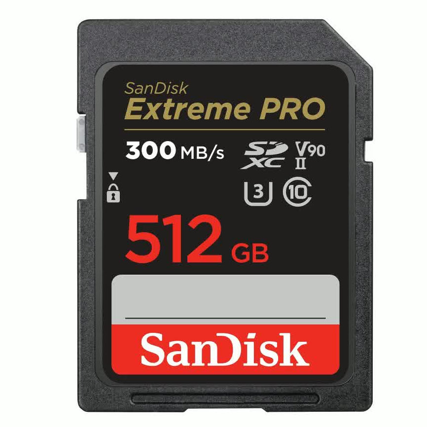 SanDisk 512GB Extreme PRO 300MB/s V90 U3 SDXC UHS-II Memory Card
