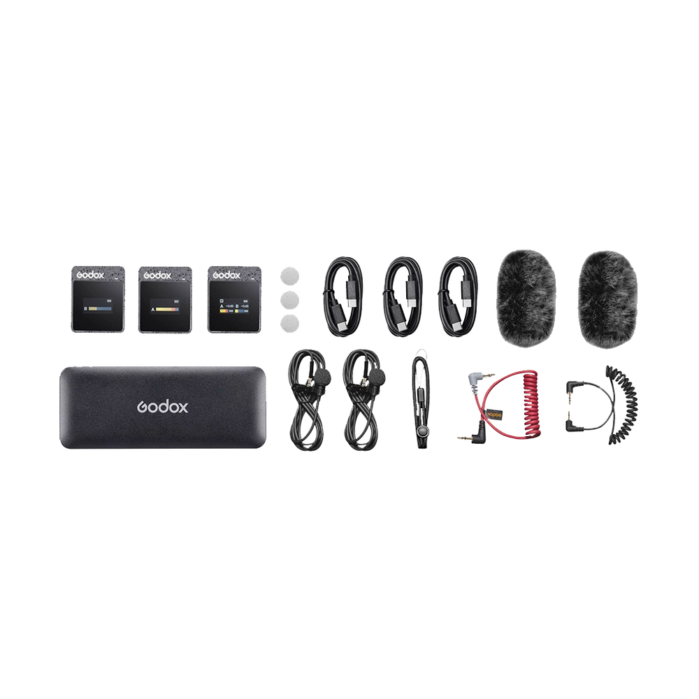 Godox MoveLink II M2 Compact 2-Person Wireless Microphone System for Cameras and Smartphones with 3.5mm