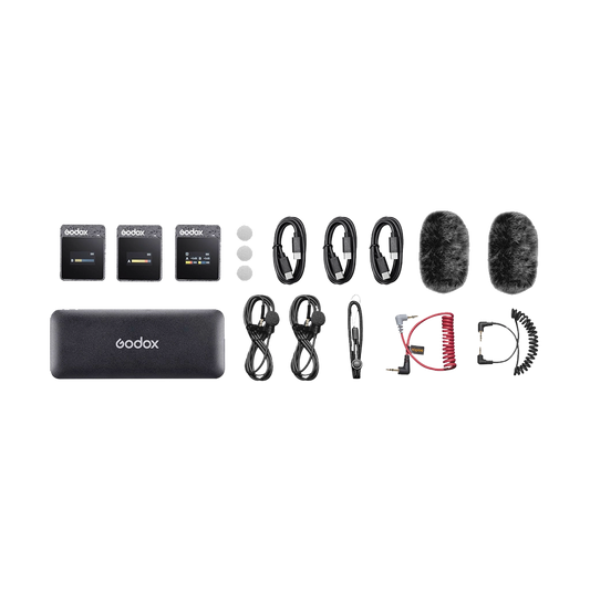 Godox MoveLink II M2 Compact 2-Person Wireless Microphone System for Cameras and Smartphones with 3.5mm
