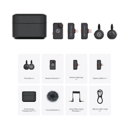 HoHollyland LARK M2S Ultimate Combo 2-Person Wireless Microphone System for Cameras and Mobile Devices (2.4 GHz, Space Gray)