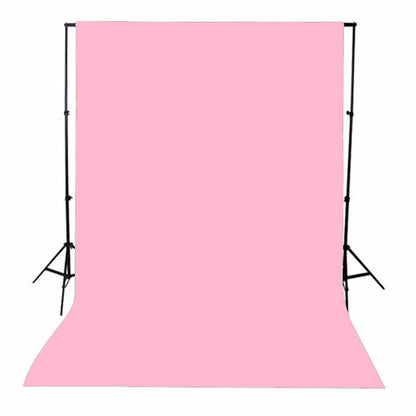3X6M PVC Vinyl Studio Backdrop Pink with black backing and stands