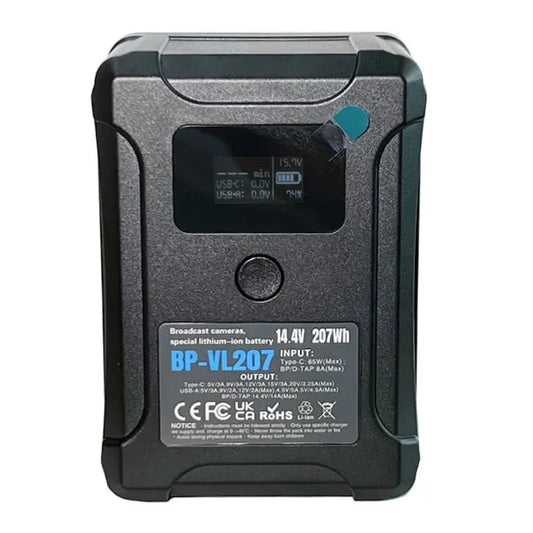 Type-C Mini V Mount Li-ion Battery 207W BP-VL207 PD65W Powerful Input and Output